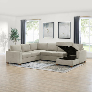 Costco Members: Thomasville Glenn Fabric Sectional w/ Storage Chaise (Beige) 00 + Free S/H