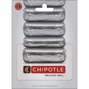 Prime Members: $50 Chipotle Gift Card (Physical) + $10 Amazon Credit $50 & More