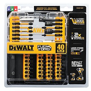 DEWALT FlexTorq 1/4-in x Impact Driver Bit Set 40 -Piece $8.72 @lowes YMMV