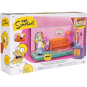 The Simpsons: Living Room Diorama House Playset w/ Homer Figure & Accessories 