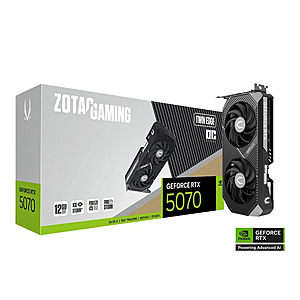 Zotac GeForce RTX 5070 Twin Edge OC Dual Fan 12GB GDDR7 PCIe 5.0 Graphics Card 0 + Free Store Pickup Only