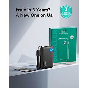 INIU 10,000mAh 45W PD USB-C Ultra Slim Portable Powerbank/Charger (Black) .20