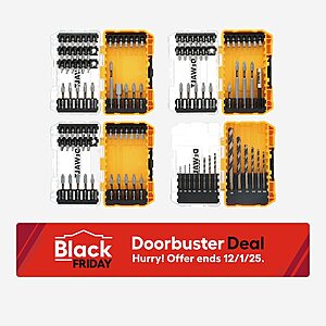110-Piece DeWALT Tough Grip Impact Ready Screwdriver Combo Bit Set $25 + Free Store Pickup