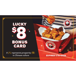 Panda Express - Bonus $8 Credit when you Buy $30 Gift Card