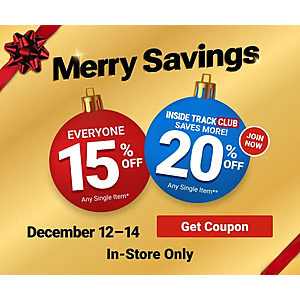Harbor Freight coupon, 20% off any item for ITC, 15% for non-ITC, Dec 12-14