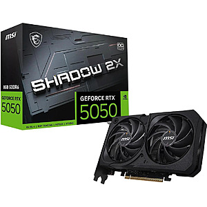 MSI Shadow 2X OC GeForce RTX 5050 8GB GDDR6 PCIe 5.0 Graphics Card $200 after $20 Rebate + Free S/H