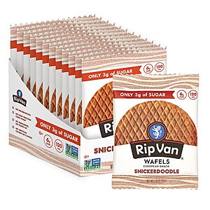 12-Pack 1.16oz. Rip Van Wafels Snickerdoodle Stroopwafels Snack $9.10 w/ Subscribe & Save