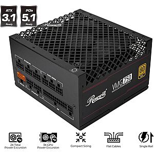 Rosewill VMG 750W 80+ Gold ATX 3.0 & 3.1 Full Modular Power Supply $60 + Free S/H