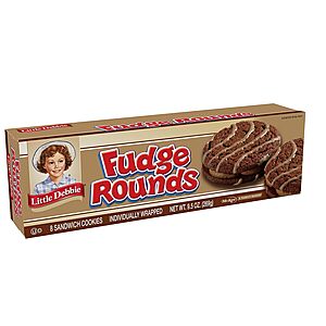 2-Pack 8-Count Little Debbie Fudge Rounds Individually Wrapped Sandwich Cookies $4.35 