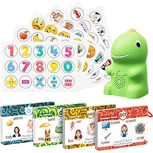 73-Piece TekFun Interactive Dinosaur Talking Pen w/ Phonics Cards (Pale Green) $13 