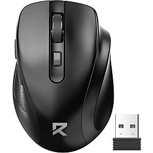 Redragon 2.4G 4000 DPI Optical Wireless USB Ergonomic Mouse (Black) $6.30 