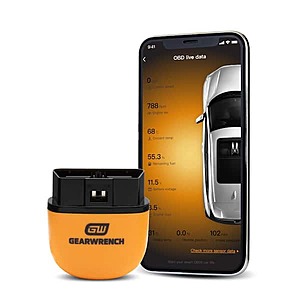 GEARWRENCH 2pk BD2 Bluetooth Diagnostic w/ GWSCAN Free Lifetime Software Updates, B&M only $28