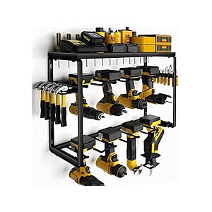 Spampur 3-Layer Heavy Duty Metal Tool Organizer Wall Mount (8 Drill Holder) $20 + Free S/H w/ Amazon Prime