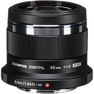Olympus M.Zuiko Digital 45mm f/1.8 Micro Four Thirds Lens (Black or Silver) $280 + Free S/H