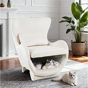 George Oliver 2-in-1 Pet Friendly Modern Velvet Lounge Chair (White) $96.99 + Free Shipping