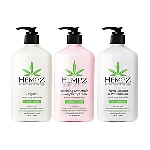 3-Pack 17oz. Hempz Herbal Body Moisturizer Lotion (3 Scent Bundle) $26.20 