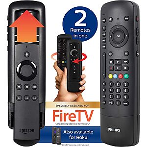 Philips Universal 4-Device FireTV Companion Remote Control w/ Slide-In Cradle $10 