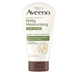 5oz. Aveeno Daily Moisturizing Face Lotion w/ Prebiotic Oat (Fragrance Free) $5 w/ Subscribe & Save