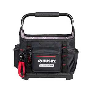 14" Husky Build-Out Heavy Duty Zippered Tool Bag/Tote w/ Handle $40 + Free S/H
