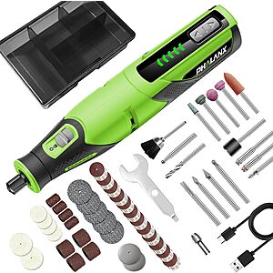 PHALANX Cordless Rotary Tool with 64 pcs Accessories, 2500mAh 4V Li-ion Battery, Type-C Fast Charging (Green) - $14.99