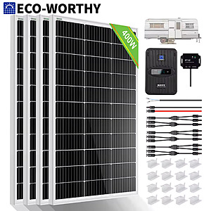 ECO-WORTHY 400W Monocrystalline Solar Panel Kit (4x 100W Panels) $209 or Less + Free S&H
