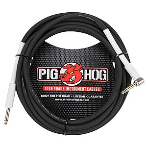 10' Pig Hog High Performance Guitar Instrument Cable (1/4" to 1/4" Right Angle) $13.85 