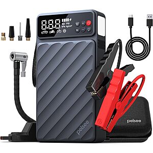 Pelsee 3500A/20000mAh Portable Car Jump Starter w/ Air Compressor $50 + Free S&H
