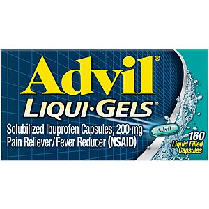160-Ct Advil Liqui-Gels 200mg Ibuprofen Capsules $11.10 w/ S&S
