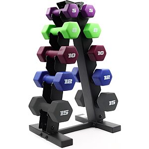 100-Lbs. CAP Barbell Neoprene Coated Dumbbell Weights Set $110 + Free S&H