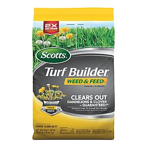 42.87 Lbs. Scotts Turf Builder Weed & Feed3 Fertilizer (Up to 15,000 Sq. Ft) $60.50 + Free S&H