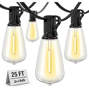 25' Doukedge 2700K Outdoor Waterproof String Lights (Warm White) $7.50 