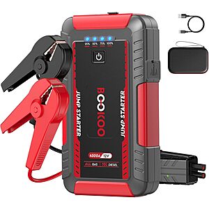Bookoo 12V 20000mAh 4500A Portable Car Jump Starter Box $28 + Free S&H