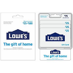 Dollar General In-Store Offer: Lowe's Gift Cards (various amounts) 15% Off (Valid thru 5/2)