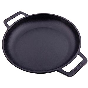 10" Victoria Cast Iron Round Skillet w/ Handles (Seasoned w/ Flaxseed Oil) $15 