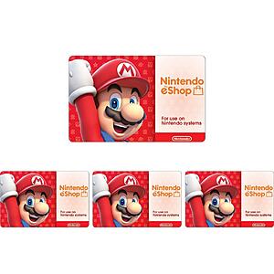 4-Pk $50 Nintendo eShop eGift Card (Email Delivery) $170 