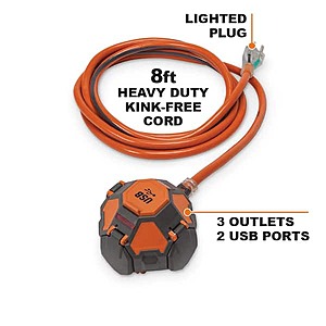 Select Home Depot Stores: Ridgid 3-Outlet 8' Power Ball USB Extension Cord $14 (Availability Will Vary)