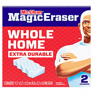 2-Ct Mr. Clean Whole Home Multi-Purpose Magic Erasers Cleaner (Unscented) $1.20 or Less + Free Pickup
