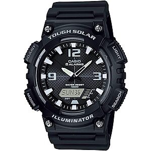 Men's Casio AQS800W Series 46mm Solar Powered Analog Watch (Black) $39 + Free S&H