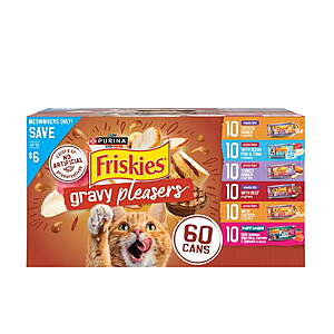 Sam's Club Members: 60-Ct 5.5oz. Purina Friskies Gravy Pleasers Wet Cat Food