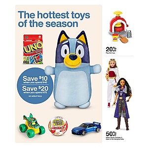**For 6/14** Target Circle Toys Coupon Offer: Save $20 Off $75+ or Save $10 Off $40+ Select Toys via Target