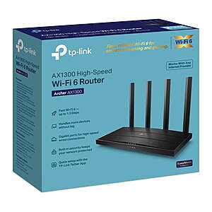 TP-Link Archer AX1300 Dual-Band Gigabit WiFi 6 Router
