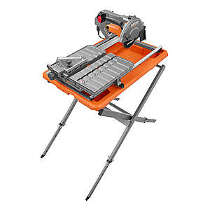 Factory Blemished: Ridgid 7" 9-Amp Adjustable Wet Tile Saw w/ Folding Stand $198 + $7.50 Flat Rate S&H