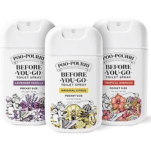 Prime Members: 3-Pk 1oz. Poo-Pourri Before-You-Go Toilet Spray (Spring Variety) $10.75 w/ S&S + Free S&H