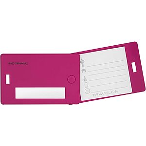 Prime Members: 2-Pk Travelon Privacy Luggage Tags (Berry) $2.60 + Free S&H