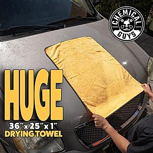 Prime Members: 36"x25" Chemical Guys Edgeless Microfiber Drying Towel (Yellow) $9 + Free S&H