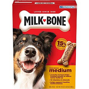 24oz. Milk-Bone Crunchy Medium Dog Biscuit Treats (Original Beef Flavor) $2.10 w/ S&S