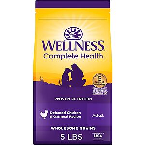 Select Amazon Accts: 5-Lbs. Wellness Complete Dry Dog Food (Chicken/Oatmeal) $6 w/ S&S