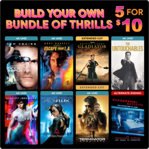 Paramount Studio: Build Your Own Digital Bundle: Minority Report, Gladiator (4K) 5 for $10 & Many More