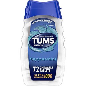 Tums Ultra Strength Chewable Antacid Tablets Peppermint