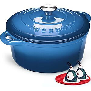 7-Qt Overmont Enameled Cast Iron Dutch Oven Pot w/ Lid $39.99 + Free Shipping